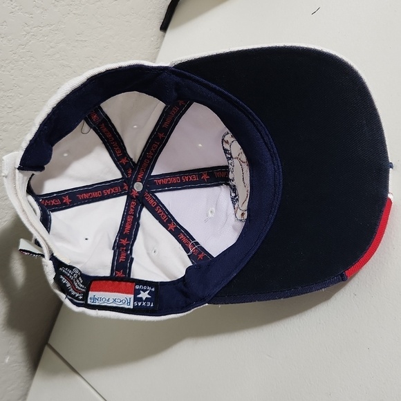 Texas State Hat Rifle Association Rock Point Red White Blue Bull Strap Back - Picture 6 of 16